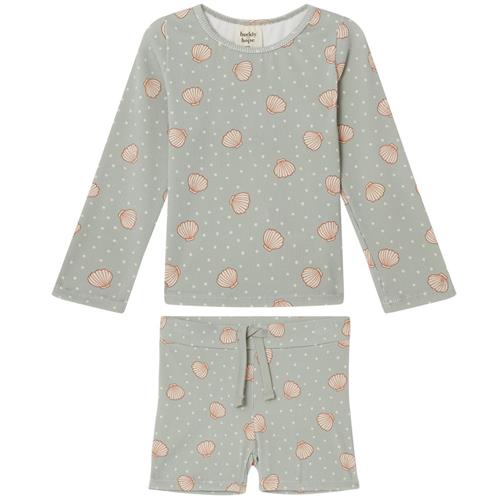 Buddy & Hope Charlie Mønstret UV-sæt Med Muslingeskal Grøn 110/116 cm  Grøn  110/116 cm  Unisex