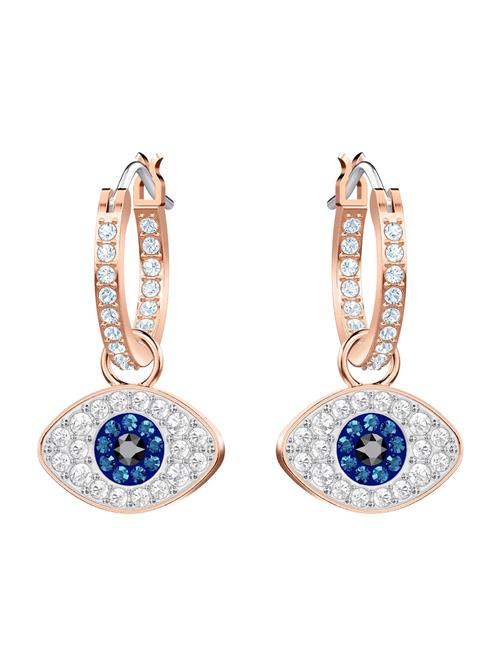 Swarovski Øreringe 'Duo Evil Eye'  koboltblåt / rosa guld / sort / hvid