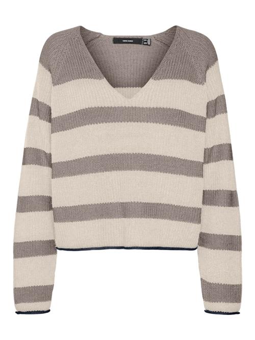 Se VERO MODA Pullover 'VMFABULOUS'  lysegrå / hvid ved About You