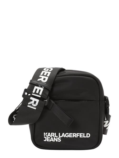 KARL LAGERFELD JEANS Skuldertaske 'ESSENTIAL'  sort / hvid