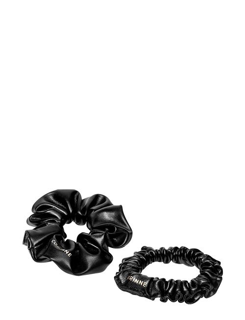 Corinne Vegan Scrunchie Big And Small 2Pack Corinne Black