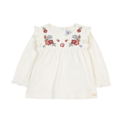 Tartine et Chocolat Cremefarvet bluse med blomsterbroderi |  | 3 years