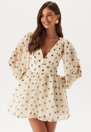 Bardot Eva Polka Dot Mini Dress 130908 Nude Spot 36(UK8)