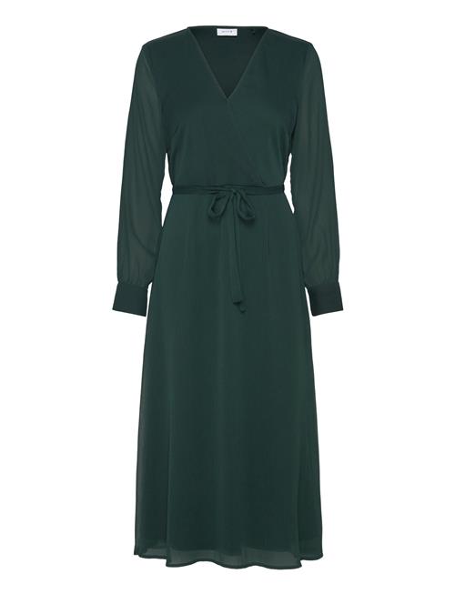 Vifalia V-Neck L/S Midi Dress - Noos Vila Green