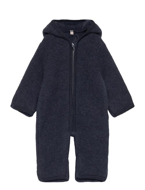 Huttelihut Pram Suit Ears Wool Fleece Huttelihut Navy