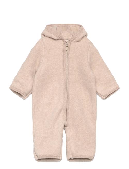 Huttelihut Pram Suit Ears Cot. Fleece Huttelihut Beige