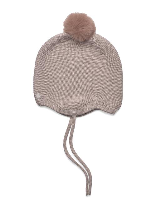 Huttelihut Bonnet Wool Knit W. Pompom Huttelihut Beige