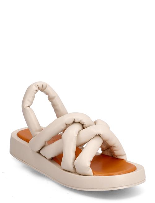 Biadora Puffy Cross Sandal Bianco Beige