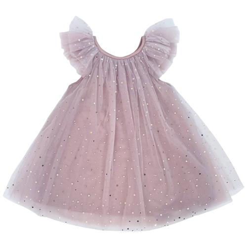 DOLLY by Le Petit Tom Fairy Stjernetryk Tylkjole Dusty Violet | Lilla | 4-6 years