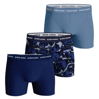 Björn Borg 3P Cotton Stretch Boxer 1565 Mørkblå bomuld Small Herre