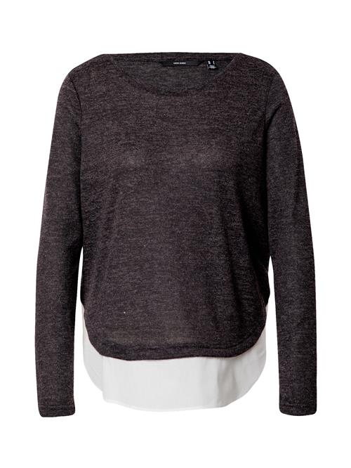 VERO MODA Pullover 'BIRGIT'  mørkegrå / hvid