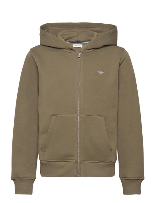 GANT Shield Zip Hoodie GANT Khaki