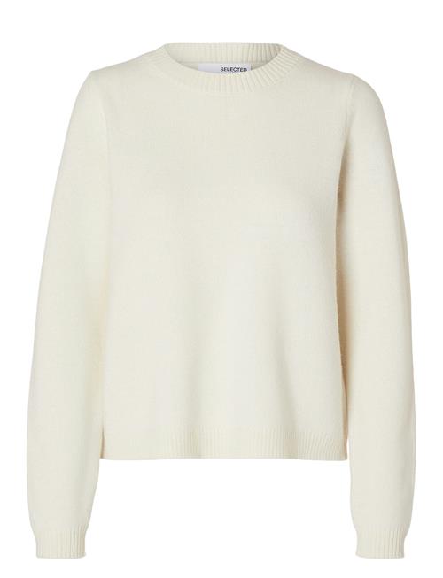 Slfana Ls Knit O-Neck Noos Selected Femme Cream