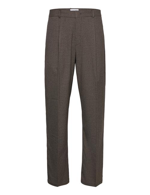 Les Deux Reece Check Pleated Suit Pants 2.0 Les Deux Brown