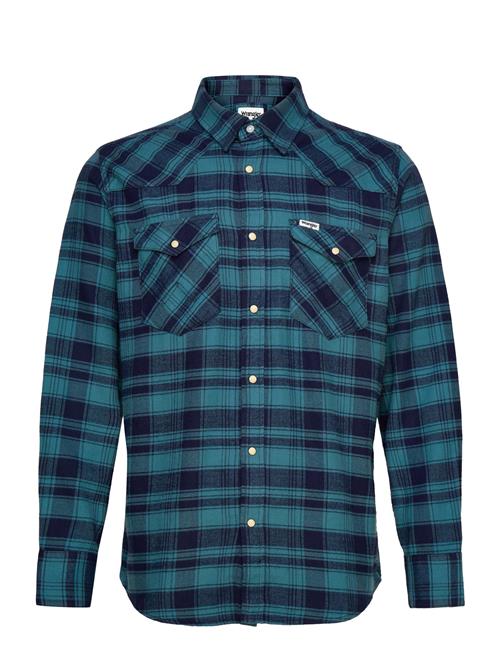 Wrangler Flannel Western Shirt Wrangler Blue