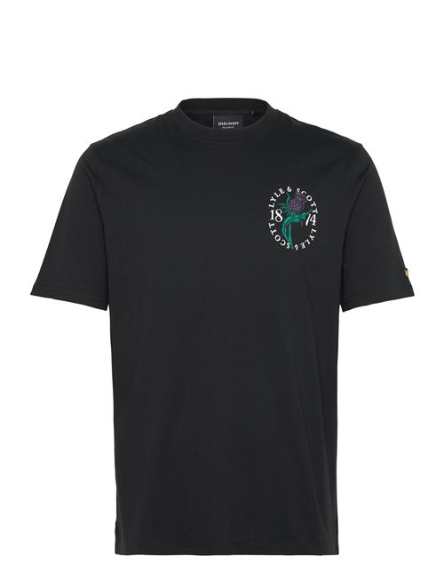 Lyle & Scott Thistle Flora Print T-Shirt Lyle & Scott Black