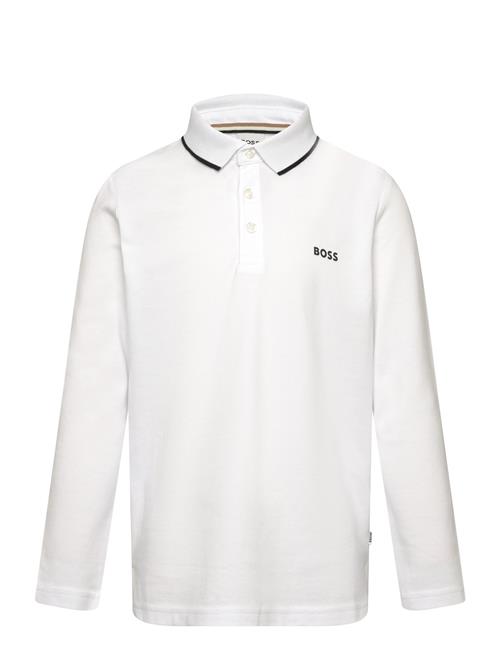 BOSS Long Sleeve Polo BOSS White