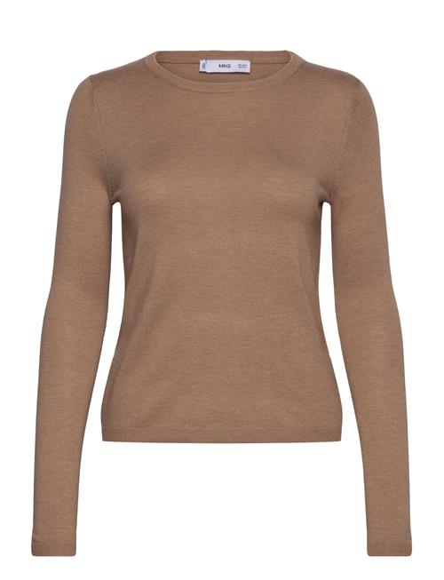 Fine-Knit Crew-Neck Sweater Mango Beige