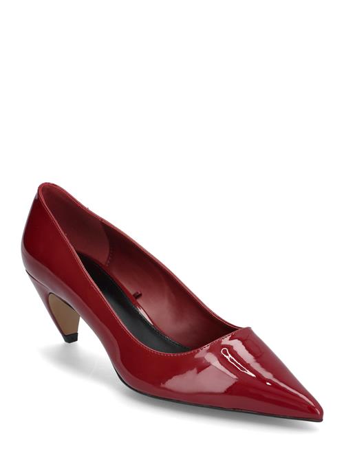 Mango Patent Leather Heel Shoes Mango Burgundy