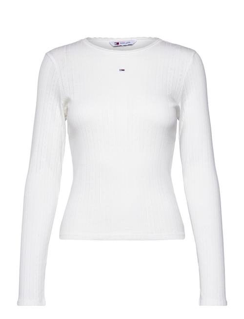 Tjw Slim Pointelle Rib Tee Ls Tommy Jeans White