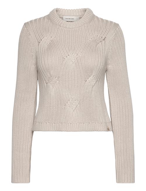 Cable Knit Sweater Calvin Klein Jeans Beige