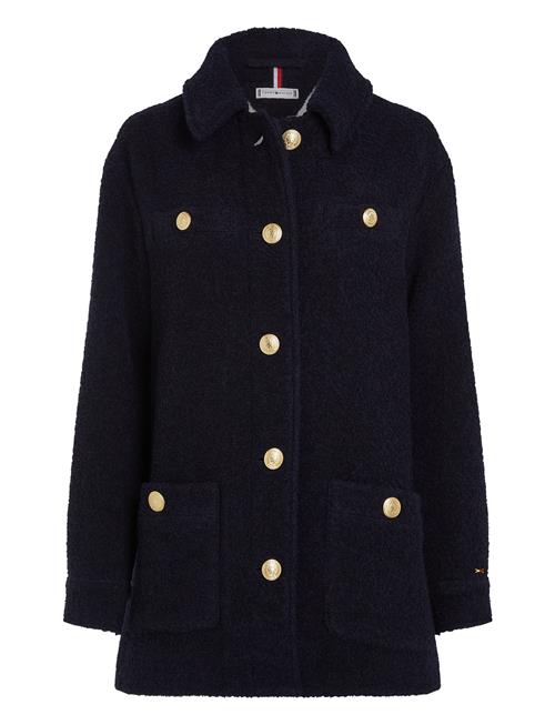 Boucle Gold Button Shacket Tommy Hilfiger Navy