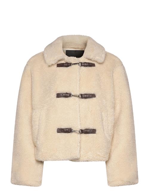 French Connection Alex Faux Fur Jacket French Connection Cream