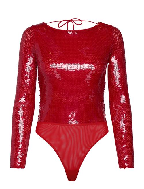 Bardot Brenna Sequin Bodysuit Bardot Red