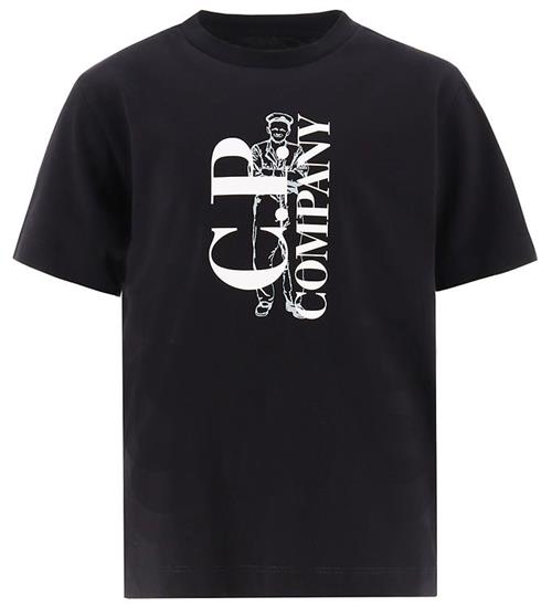 C.P. Company T-shirt - Sort m. Hvid/Støvet Grøn