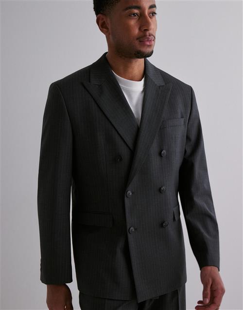 Selected Homme Slhreg-Theo Pinstriped Db Blz Flex Blazere Sort