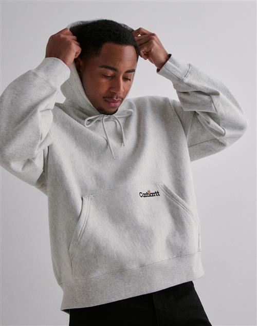 Carhartt WIP Hooded Label Script Sweat Hoodies Grå