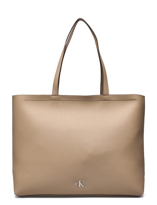 Calvin Klein Minimal Monogram Slim Tote34 T Calvin Klein Beige