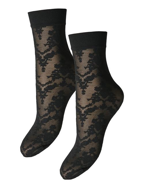 Pcmia Nylon Socks Lace 2 Pack Noos Pieces Black