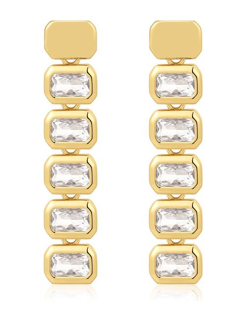 The Bianca Bezel Drop Studs- Gold LUV AJ Gold