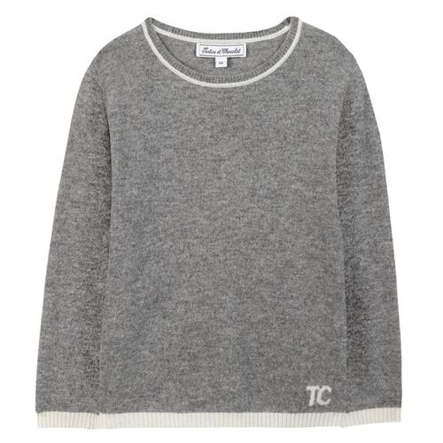 Tartine et Chocolat Kashmir-strikket sweater Heather Gray | Grå | 8 years