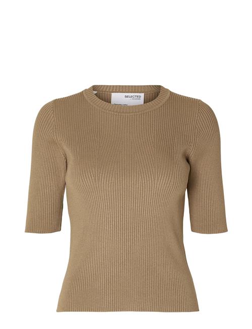 Selected Femme Slfmala 2/4 Knit O-Neck Noos Selected Femme Brown