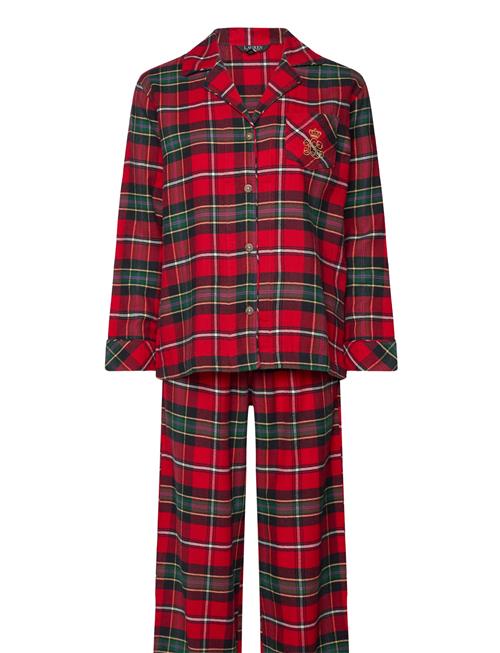 Lauren Ralph Lauren Homewear Lrl L/S Notch Collar Long Pant Pj Set Lauren Ralph Lauren Homewear Red