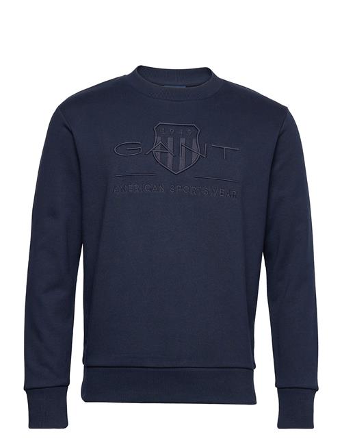 Reg Tonal Shield C-Neck Sweat GANT Blue