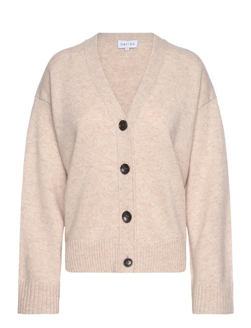 V-Neck Wide Cardigan Davida Cashmere Beige