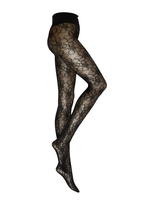 Maja Flower Tights Swedish Stockings Black