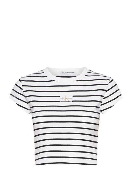 Calvin Klein Jeans Woven Label Rib Baby Tee Calvin Klein Jeans Patterned