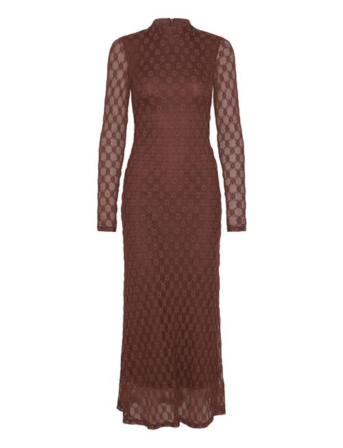 Bardot Ola Long Sleeve Midi Dress Bardot Brown