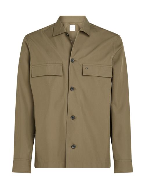 Cotton Blend Overshirt Calvin Klein Khaki