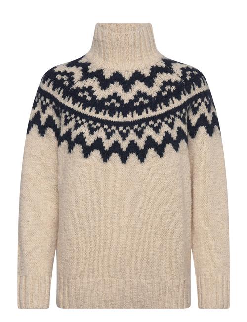 Fair Isle Stand Collar GANT Beige