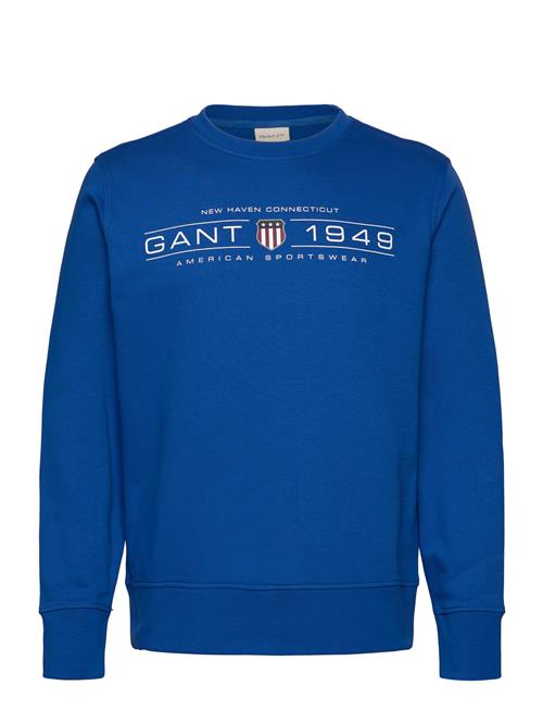 Graphic C-Neck Sweat GANT Blue