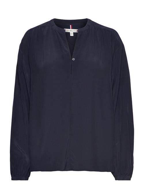 Tommy Hilfiger Viscose V-Nk Blouse Ls Tommy Hilfiger Navy