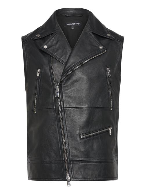 J. Lindeberg Barrett Leather Biker Vest J. Lindeberg Black