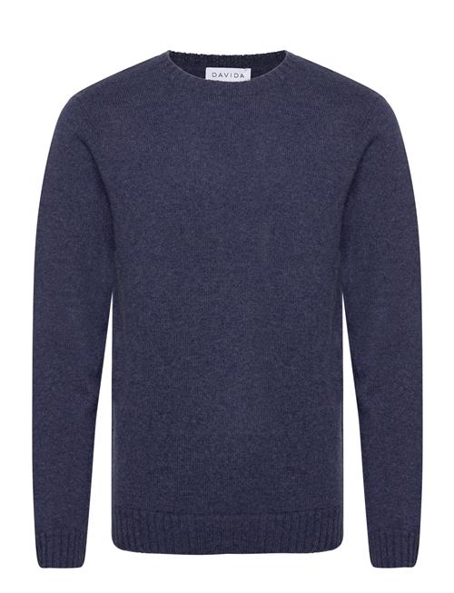 Man Chunky O-Neck Sweater Davida Cashmere Blue