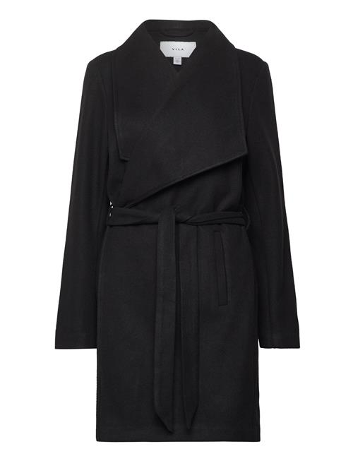 Vila Vicooley Collar Belt Coat - Noos Vila Black