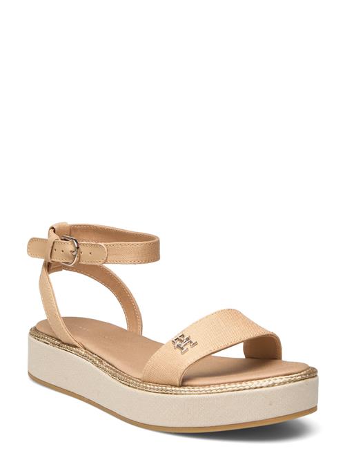 Tommy Hilfiger Linen With Gold Flatform Tommy Hilfiger Beige